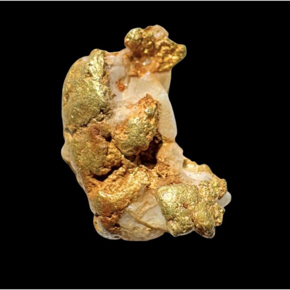 California Gold Quartz Specimen - Gold Nugget - 3.67 grams - Picture 1 of 6